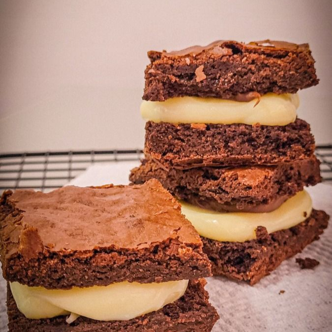 Brownie com brigadeiro de ninho