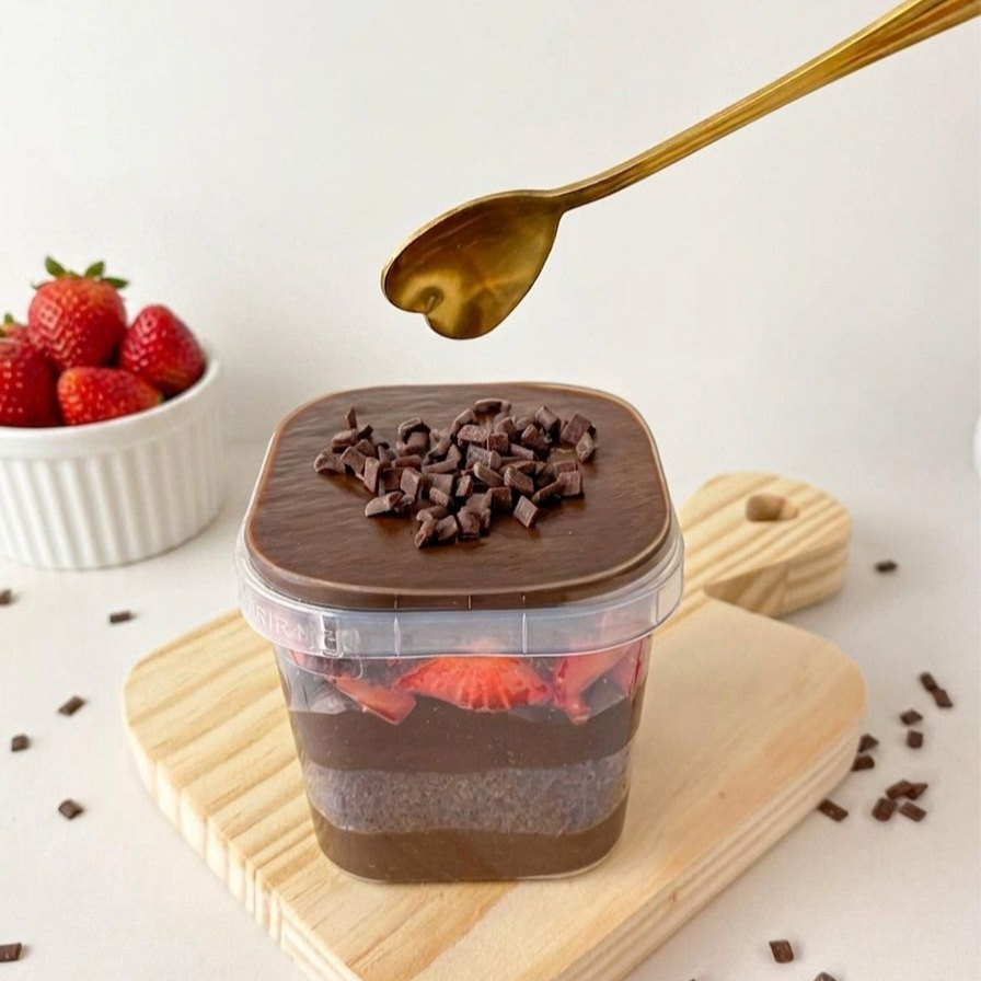 Camadas de massa amanteigada de chocolate intenso, super macia e saborosa, recheadas com brigadeiro 50% cacau cremoso e muitos morangos frescos. A combinação perfeita entre o sabor marcante do chocolate e o frescor irresistível dos morangos!
