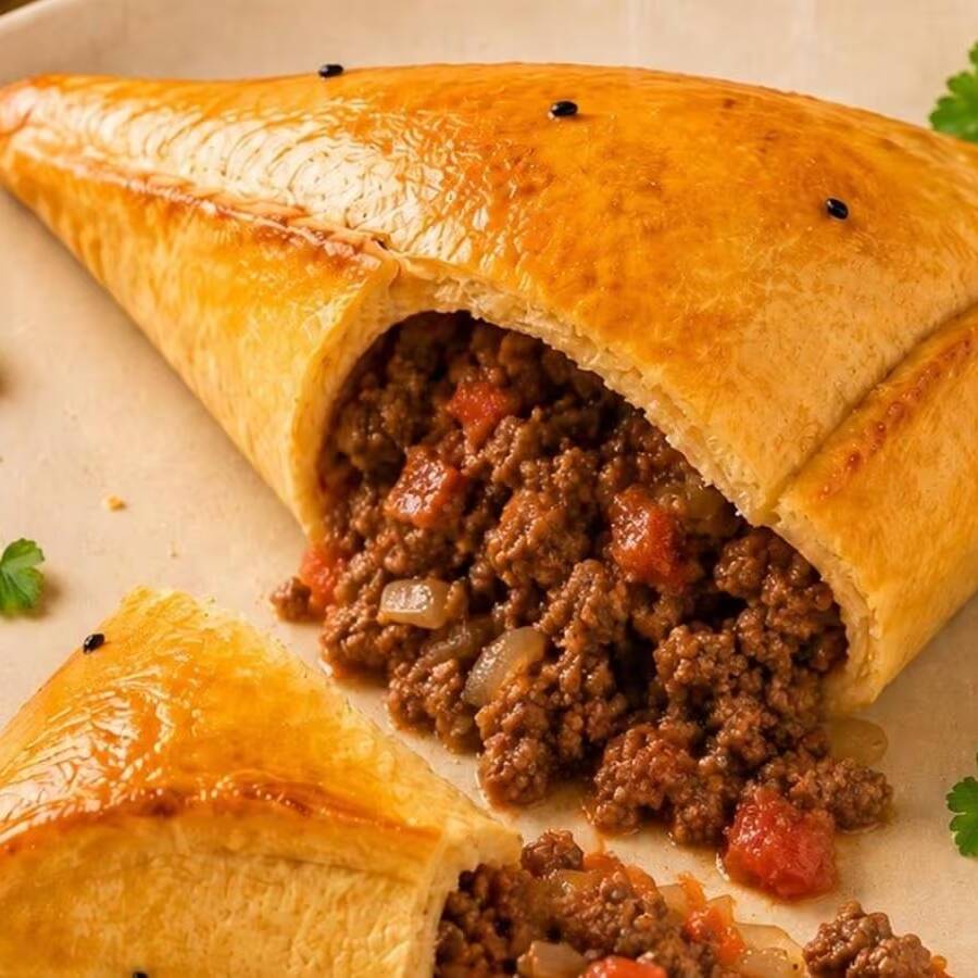 Esfiha de Carne 15cm. Receita tradicional síria preparada com carne moída selecionada, tomate, cebola e um mix especial de especiarias, resultando em uma esfiha suculenta e cheia de sabor.
-----tags-----
esfiha, muhammara, comida árabe, culinária síria, artesanal, gourmet, delivery, almoço, jantar, lanche, assado, forno, especialidade da casa, ingredientes frescos, sabor oriental
