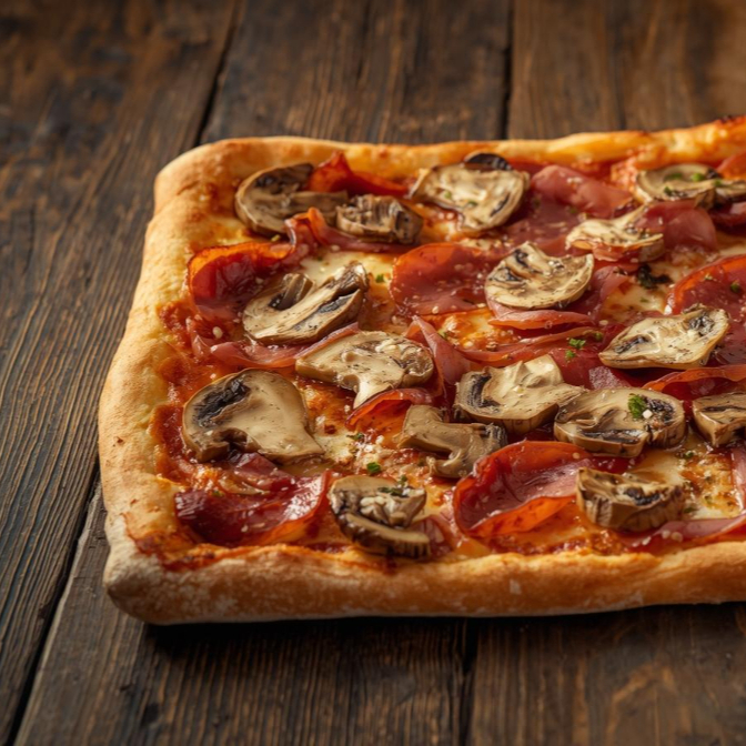 Jamón con champiñones