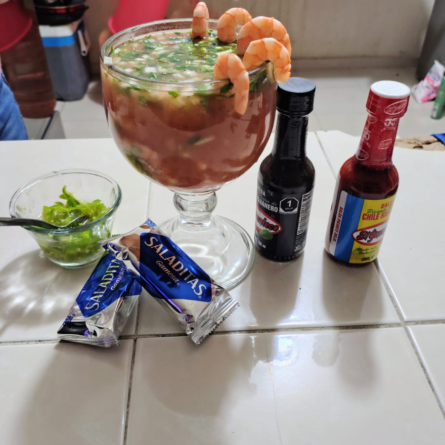 Coctel Camarón copa globo