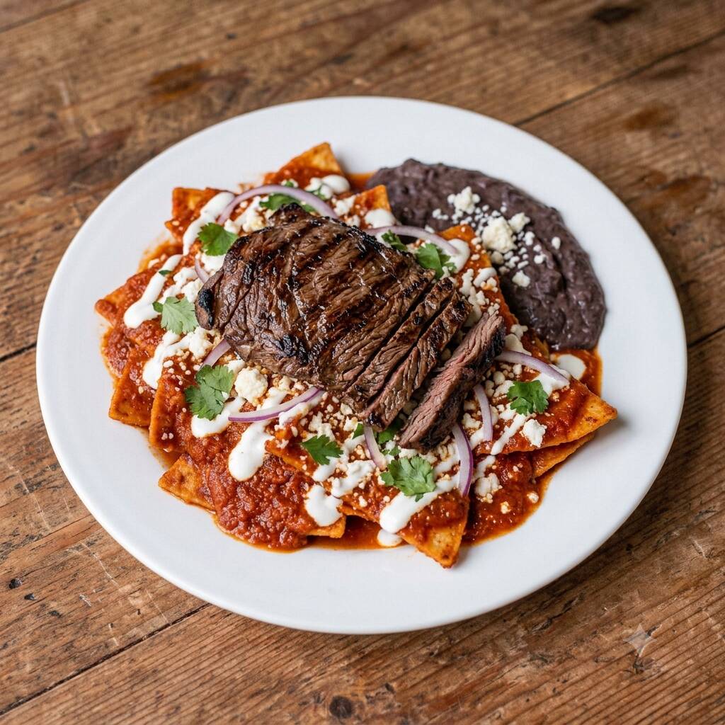 CHILAQUILES CON ARRACHERA