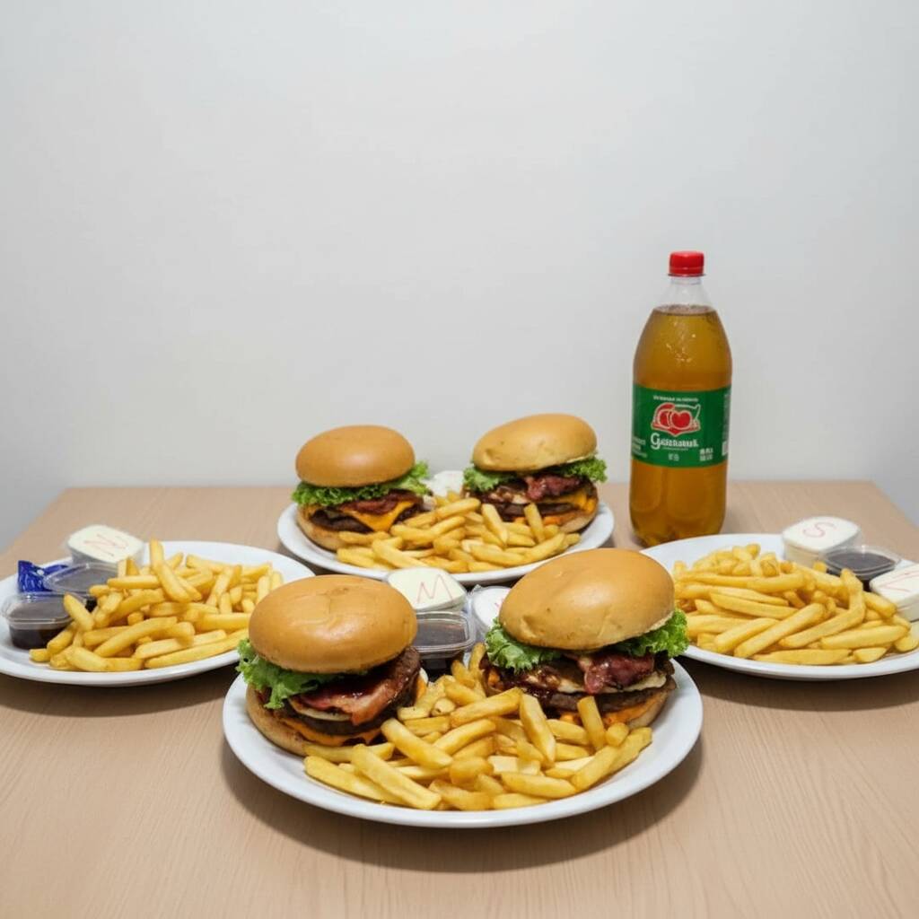 2 Hamburguer ( Pao Brioche 3 Carnes , Molho Barbecue, chedarr,Ovo ,Farofa De Bacon, Alface E Tomate) Porçao De Batata 2 Refri 200ml