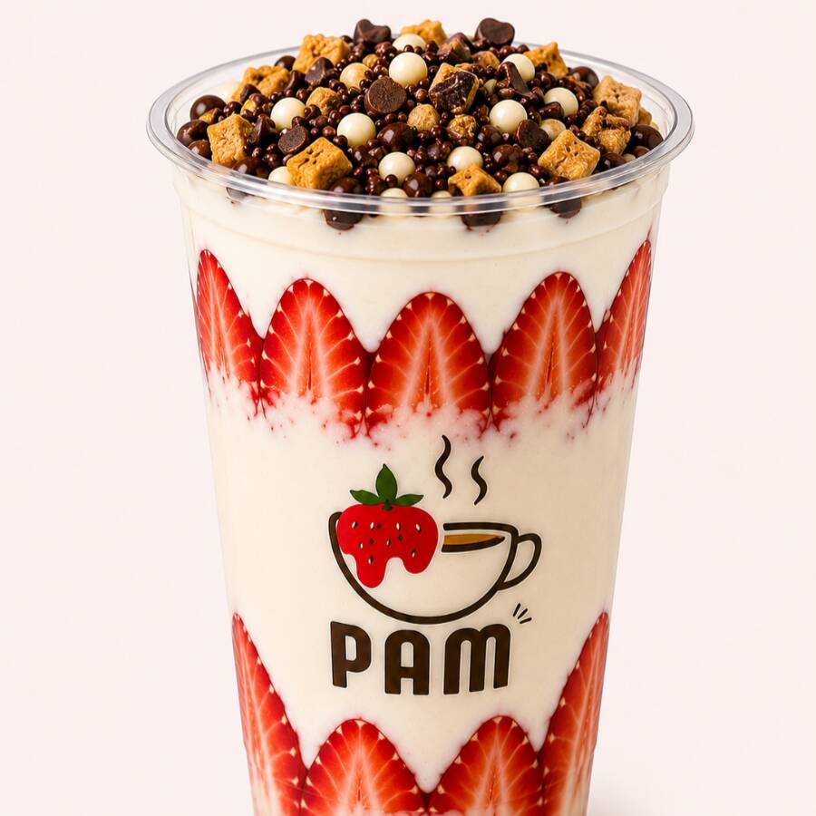Fresas con Crema Vaso Grande