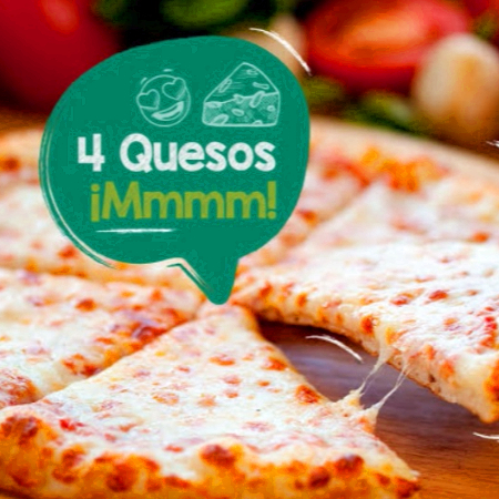 PIZZA GRANDE DE CUATRO QUESOS