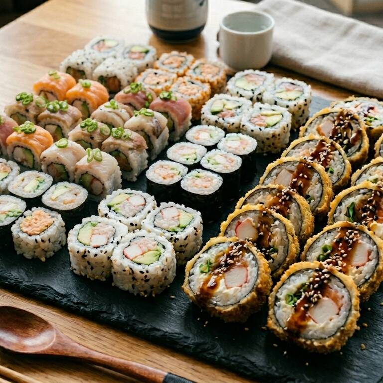 20 hots 10 joy 30 shushis variados uramki hossomaki