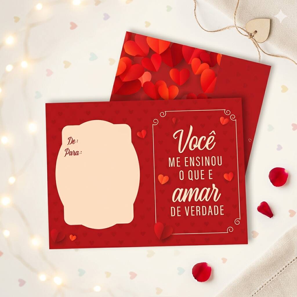 Uma mensagem que vale mais que mil palavras. ❤️ Personalize este cartão especial com o nome de quem você ama e torne seu presente ainda mais inesquecível. O complemento perfeito para acompanhar nossas delícias e demonstrar todo o seu carinho neste Dia dos Namorados.