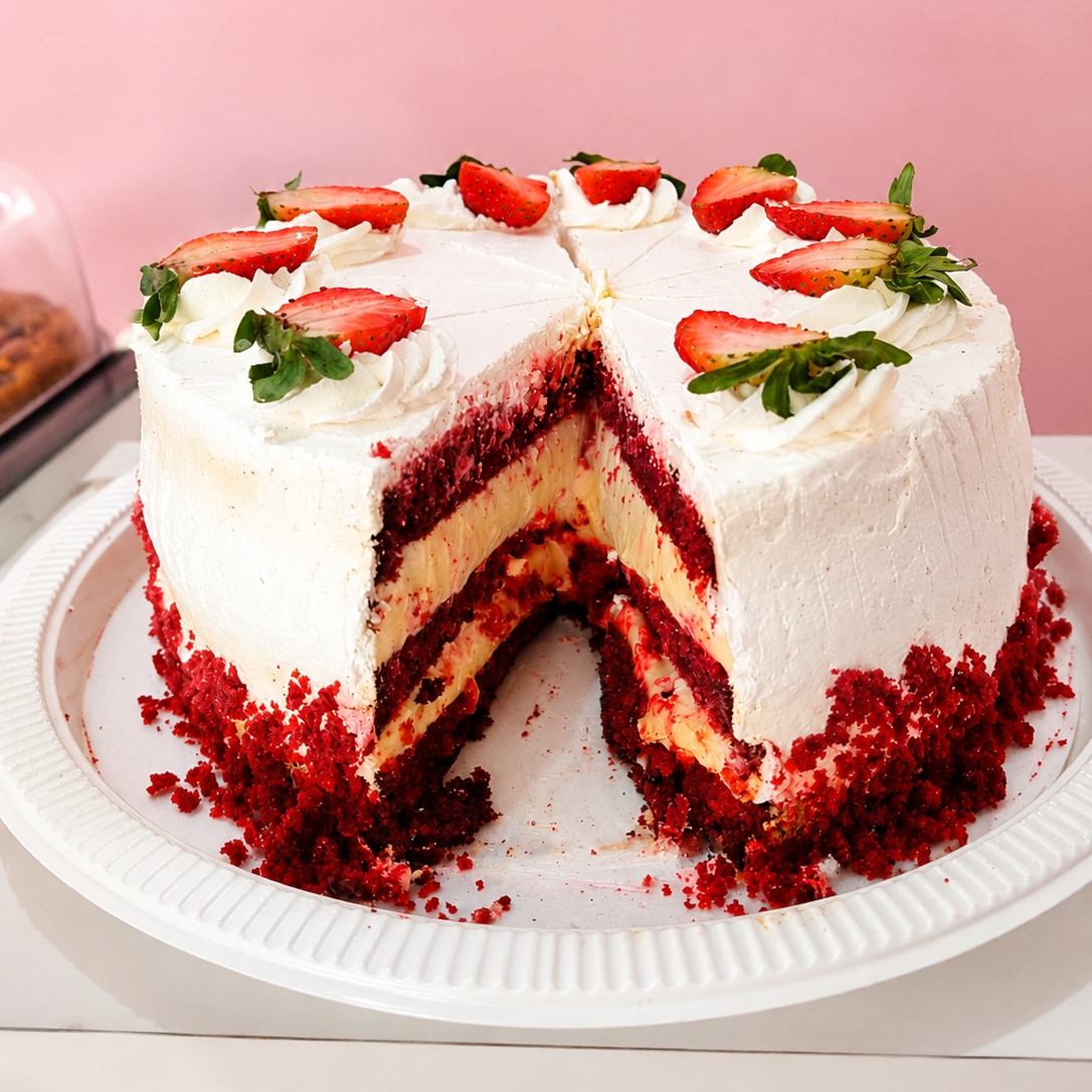 Esse sabor vai te apaixonar! Massa red com recheio de brigadeiro de cream cheese.