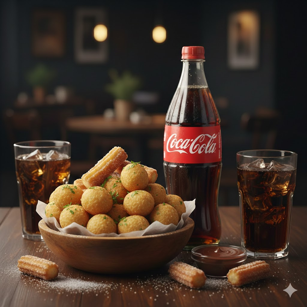 Delicie-se com o nosso pacote de *Campeões de Vendas*! São 50 autênticos salgadinhos caseiros, crocantes por fora e irresistivelmente saborosos por dentro. Acompanha 10 mini churros, uma combinação de sabores inigualável, que traz o perfeito equilíbrio entre o doce e o salgado. Para completar, um refrigerante de 2 litros, bem gelado, para harmonizar com os quitutes. Tudo feito com muito amor e qualidade para você se deliciar!