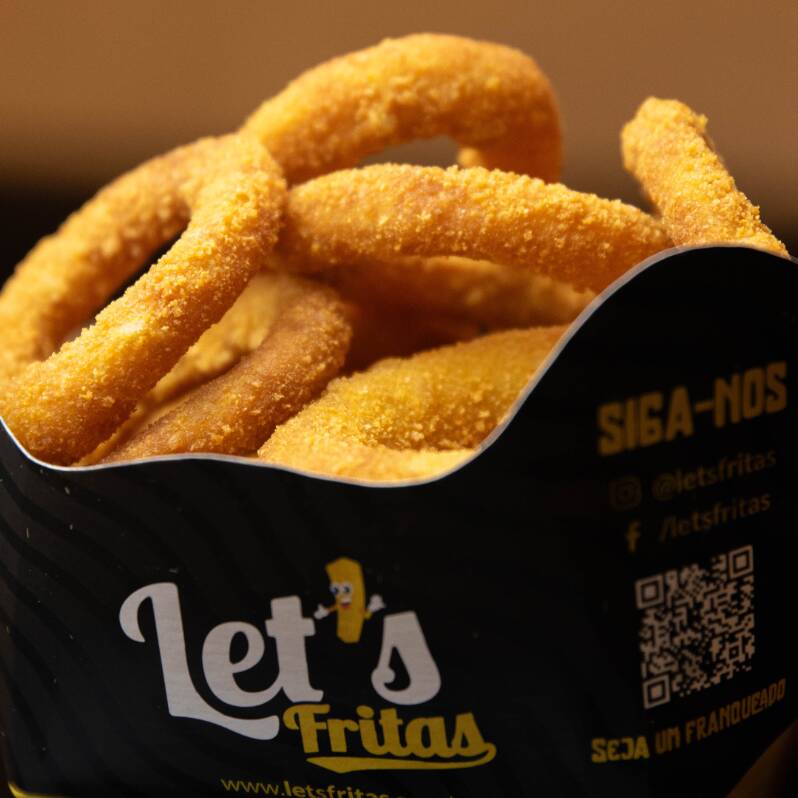 Onion Rings crocantes e com sabor exclusivo Let's Fritas, experimente e se apaixone!