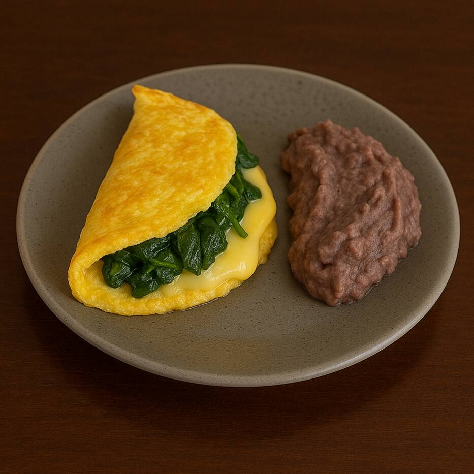 Omelette Espinacas y Manchego