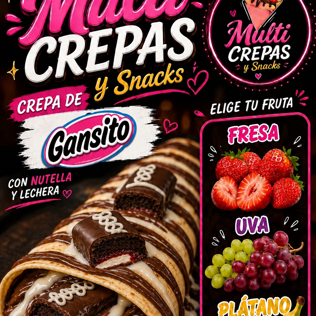 Crepa de gansito nutella lechera