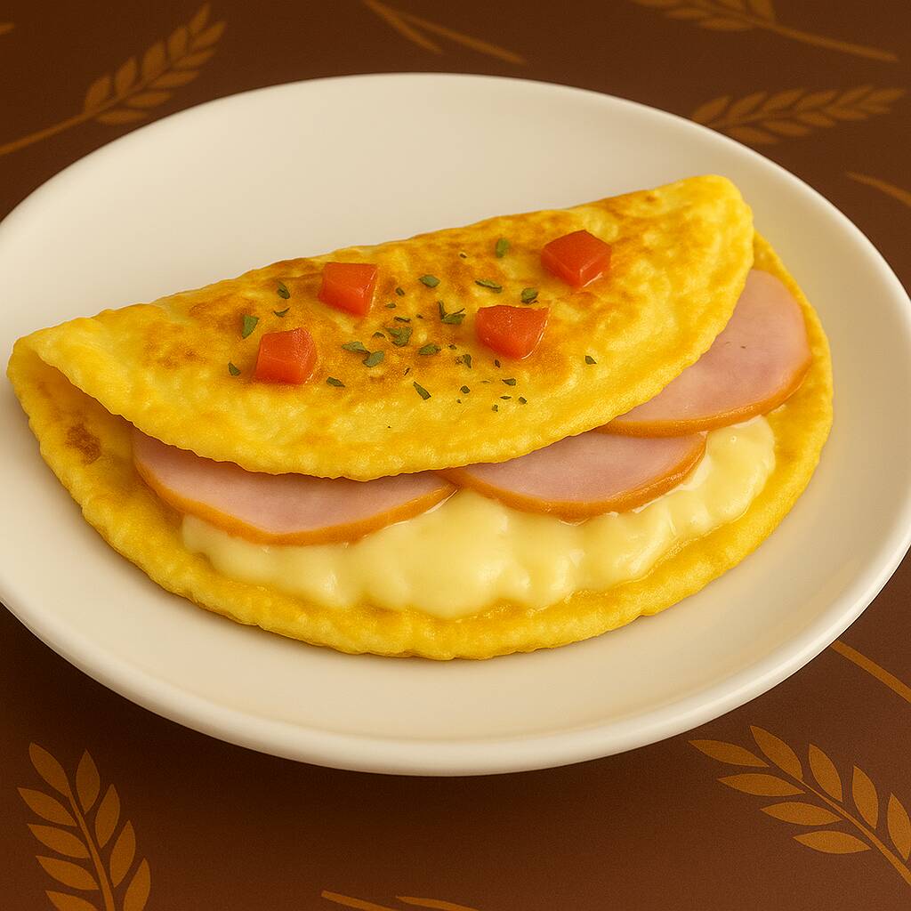 Leve, saudável e cheia de sabor! Preparada com ovos frescos, peito de peru fatiado e queijo minas derretido, essa omelete é a escolha perfeita para quem busca uma refeição nutritiva sem abrir mão do prazer de comer bem. 🌿✨