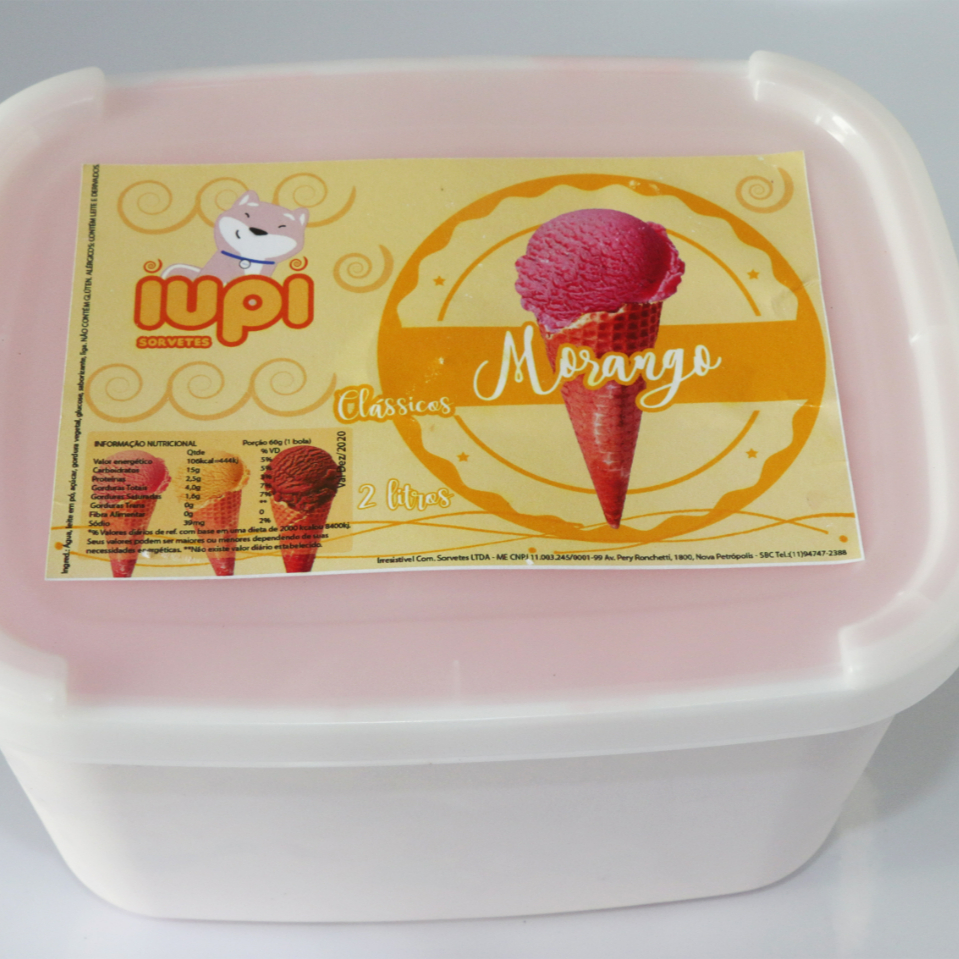 Sorvete de massa sabor morango 2l