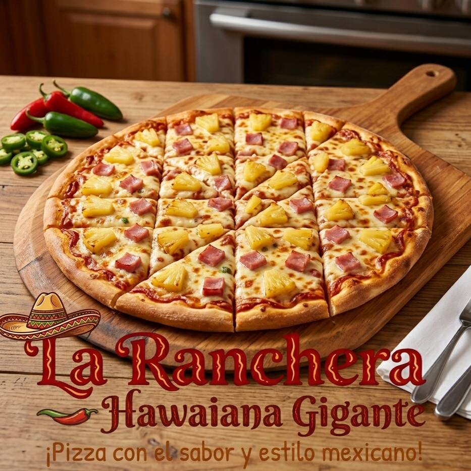 Pizza Gigante Hawaiana (16" - 16 Cuadros)