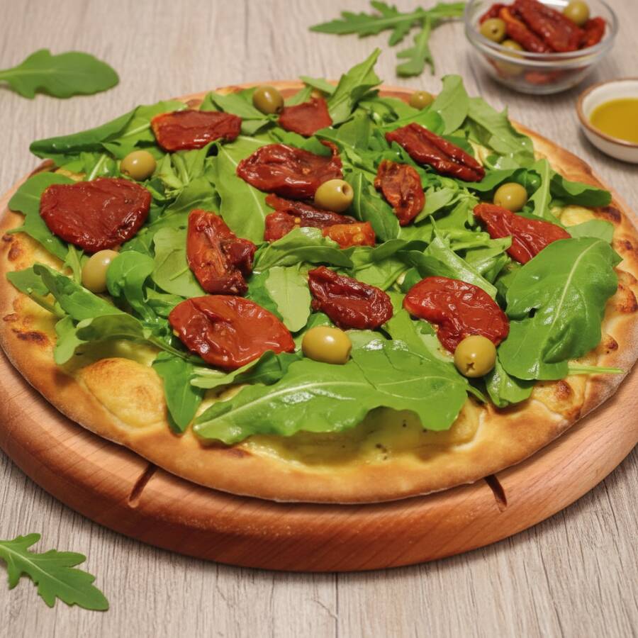 Mussarela de búfala, Rúcula e Tomate seco