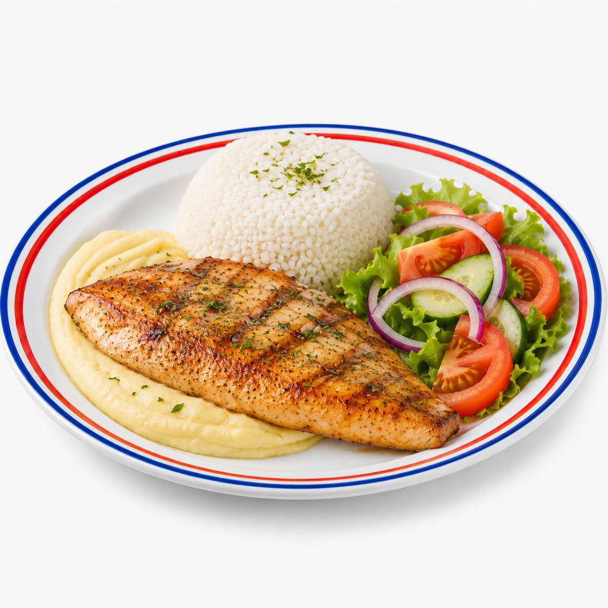 Pescado a la plancha con puré