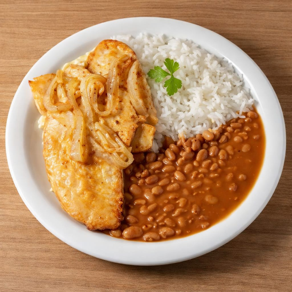 Apresentamos um dos nossos pratos mais vendidos: uma suculenta combinação de arroz e feijão, essenciais na mesa brasileira! Garantindo assim, uma refeição que é a sua cara.