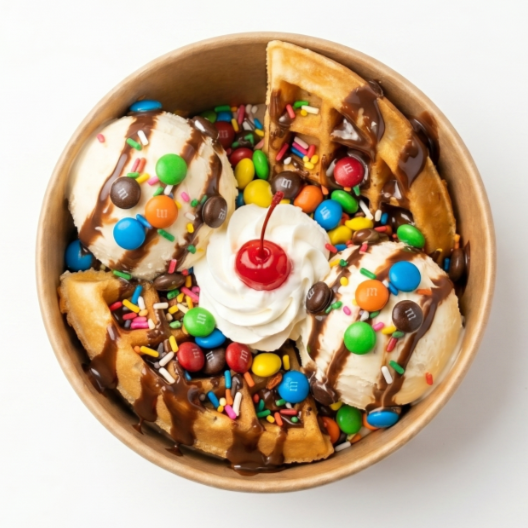 Waffles con Helado
