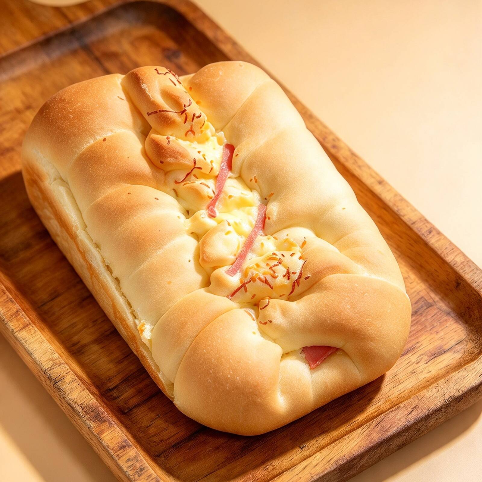 Pan Relleno de Quesocrema con Jamón