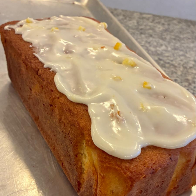 Rebanada de panque de naranja