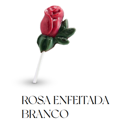 Rosa enfeitada de chocolate branco 30g