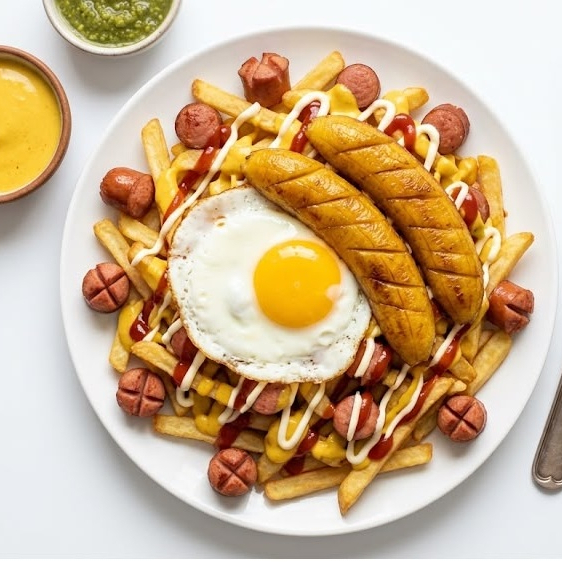 Salchipapa Frankfurter a Lo Pobre
