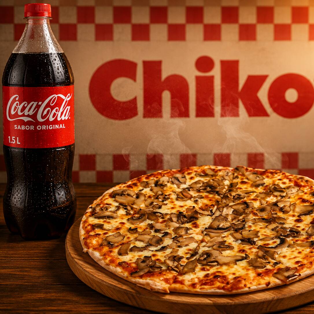 Combo Pizza Small Champiñones 8 Porciones + 1.5 Ml