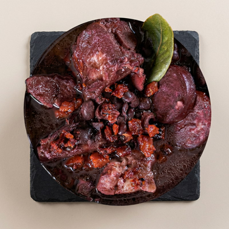 Acompanha; Feijão Preto I Carne Seca | Calabresa | Costela Suína | Arroz Branco | Couve | Torresmo I Enviamos Tudo Separado.