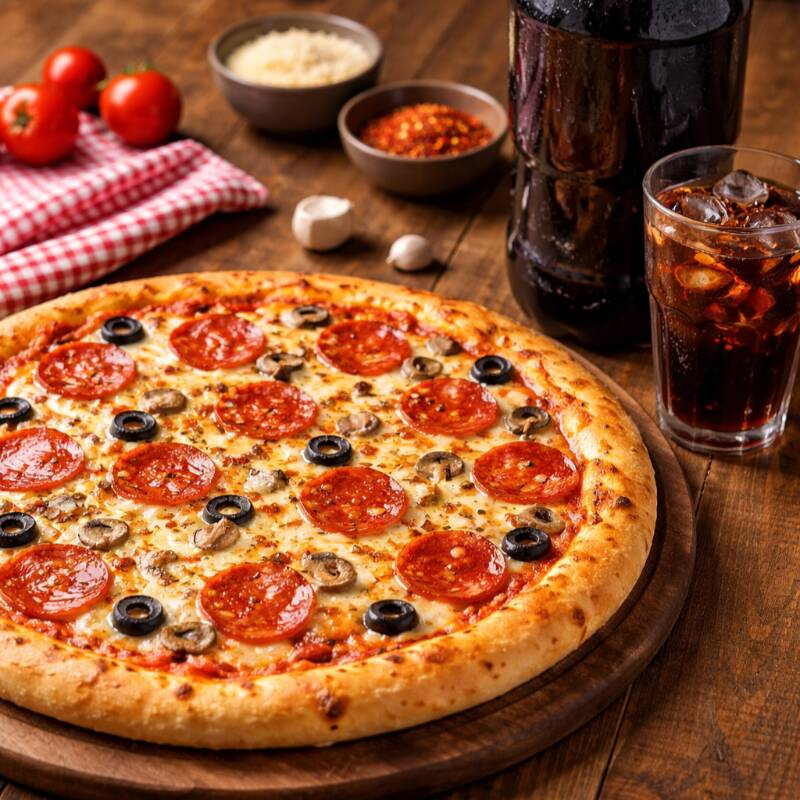 Pizza Grande Calabresa do Puan + (Refrigerante enviado de acordo com a disponibilidade da loja)