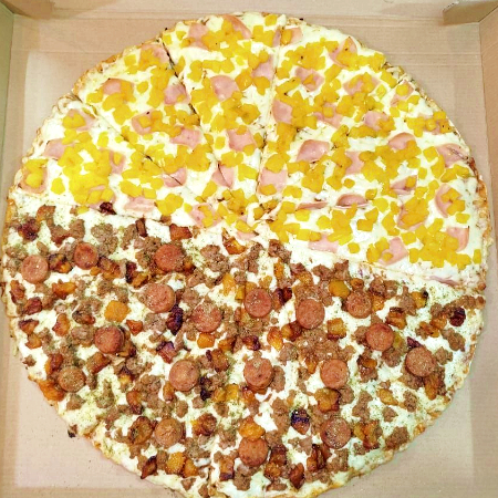 Pizza Familiar Mitad y Mitad 50 cm