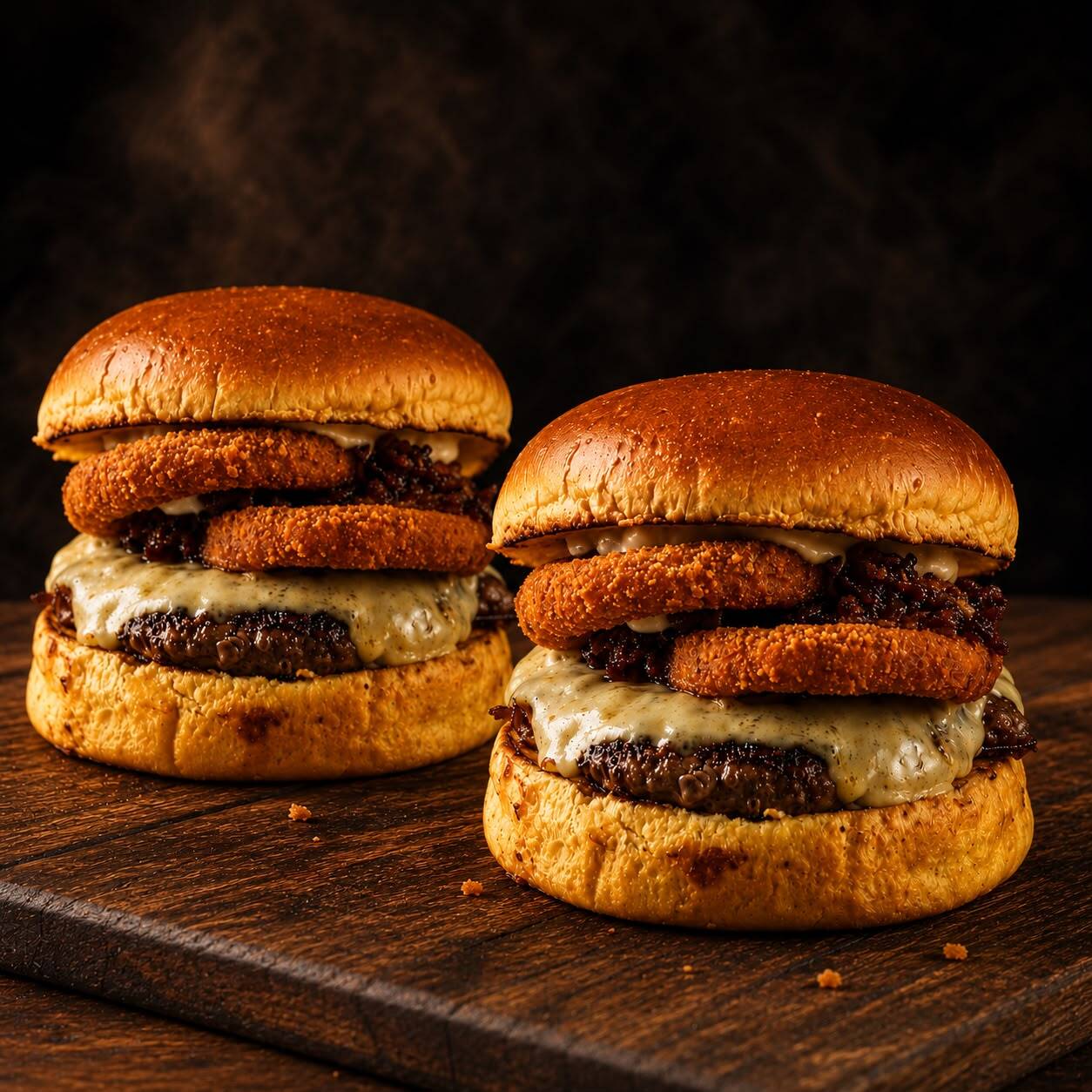 2 Rodeios preparados com pão brioche macio, hambúrguer Angus 130g, onion rings crocantes e nossa irresistível geleia de pimenta artesanal. Uma combinação marcante, com muita suculência, crocância e um toque agridoce especial.