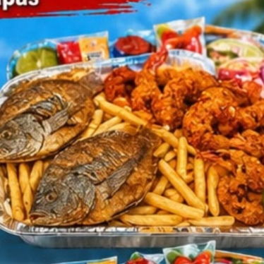 2 MOJARRAS +CAMARONES 12 PZAS + 6 FILETE + PAPAS