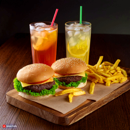 Burger Premium X2 + 2 Papás + 2 Bebidas