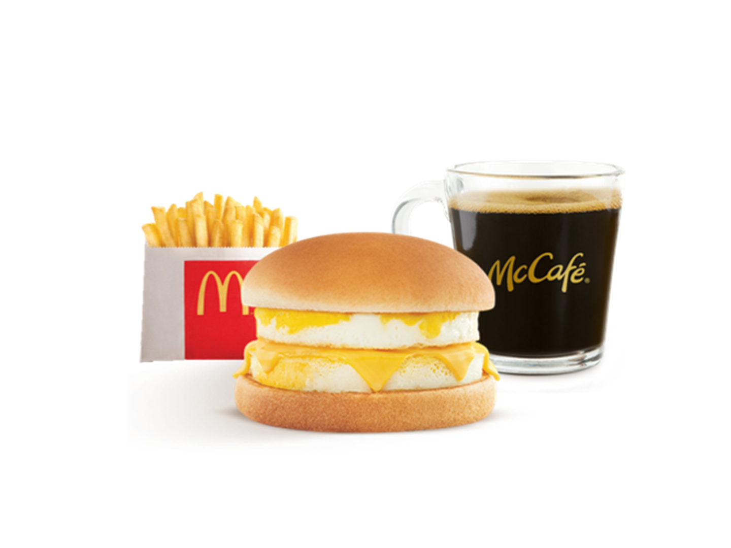 Doble Huevo con papas y café