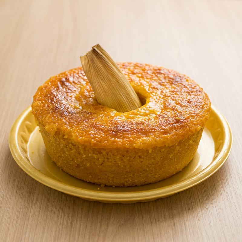 Delicioso bolo úmido e aromático, feito com milho fresco ralado .Textura cremosa e sabor que remete à tradição caipira!