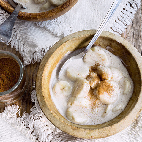 Platanos con crema y lechera