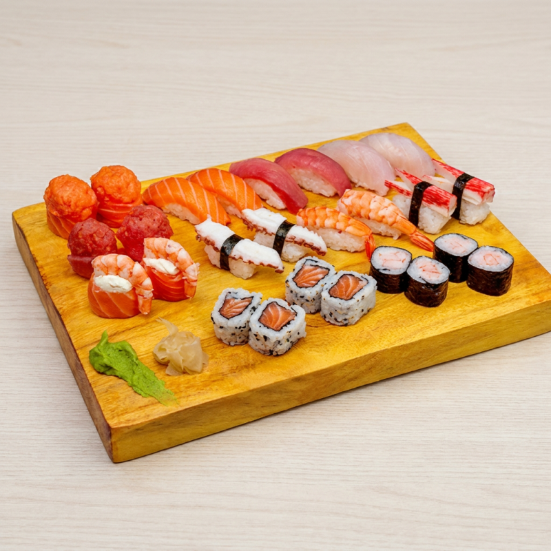 Escolha, combine e aprove! Na nossa categoria Monte seu Sushi , você é o chef. Selecione seus sushis favoritos e monte o combinado perfeito, do jeito que você mais gosta. Personalize sua experiência e sabor do seu jeito!
