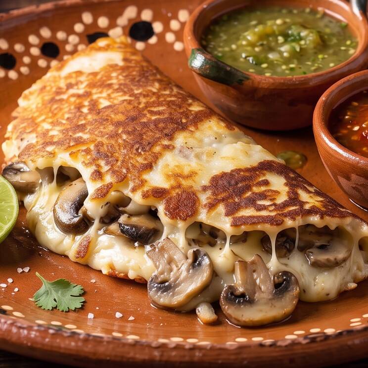 Costra de Queso con Champiñones