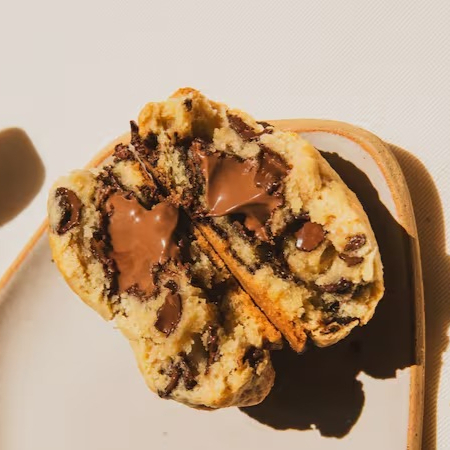 Cookie grandão com 100g de alegria e um recheio generoso de Nutella bem cremosa. Vale cada caloria.