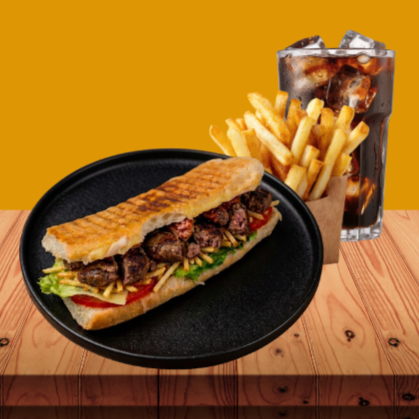 Sandwich Burger + Papas + Bebida