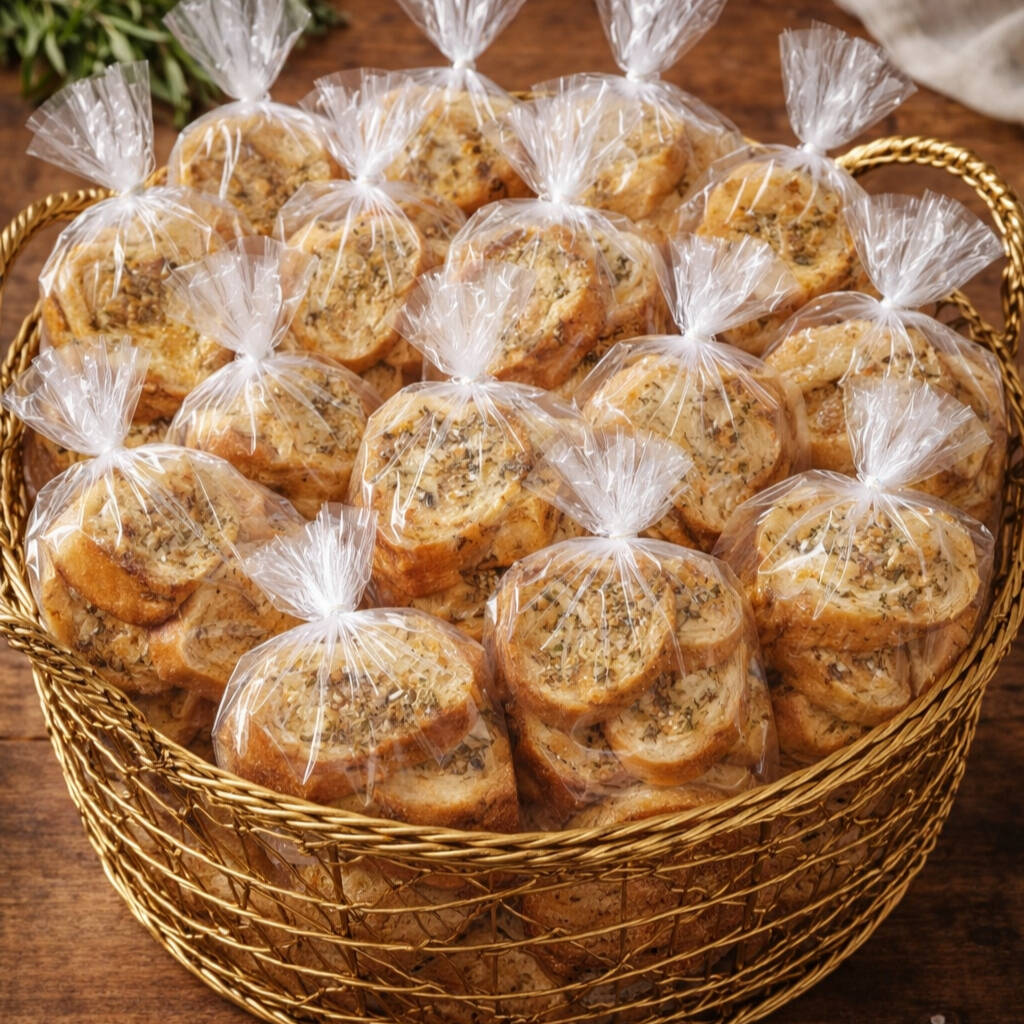 Torradas Extra Temperadas – Exclusivas, Personalizadas e Únicas. Reconhecidas entre as melhores de São Paulo por nossos clientes Vips, essas torradas não são vendidas como “extra”: elas representam uma experiência gastronômica exclusiva. Preparadas com refinamento pela Sra. Elizete, esposa e auxiliar do renomado Chef Borjano Oficial, cada detalhe é acompanhado de perto pelo Chef, que também coordena o recebimento, montagem e despacho dos pedidos com excelência. Delicadamente crocantes e intensamente saborosas, harmonizam perfeitamente com caldos, sopas ou até mesmo um café da manhã elegante. Crédito das torradas: Sra. Elizete, Esposa do Chef Borjano Oficial.