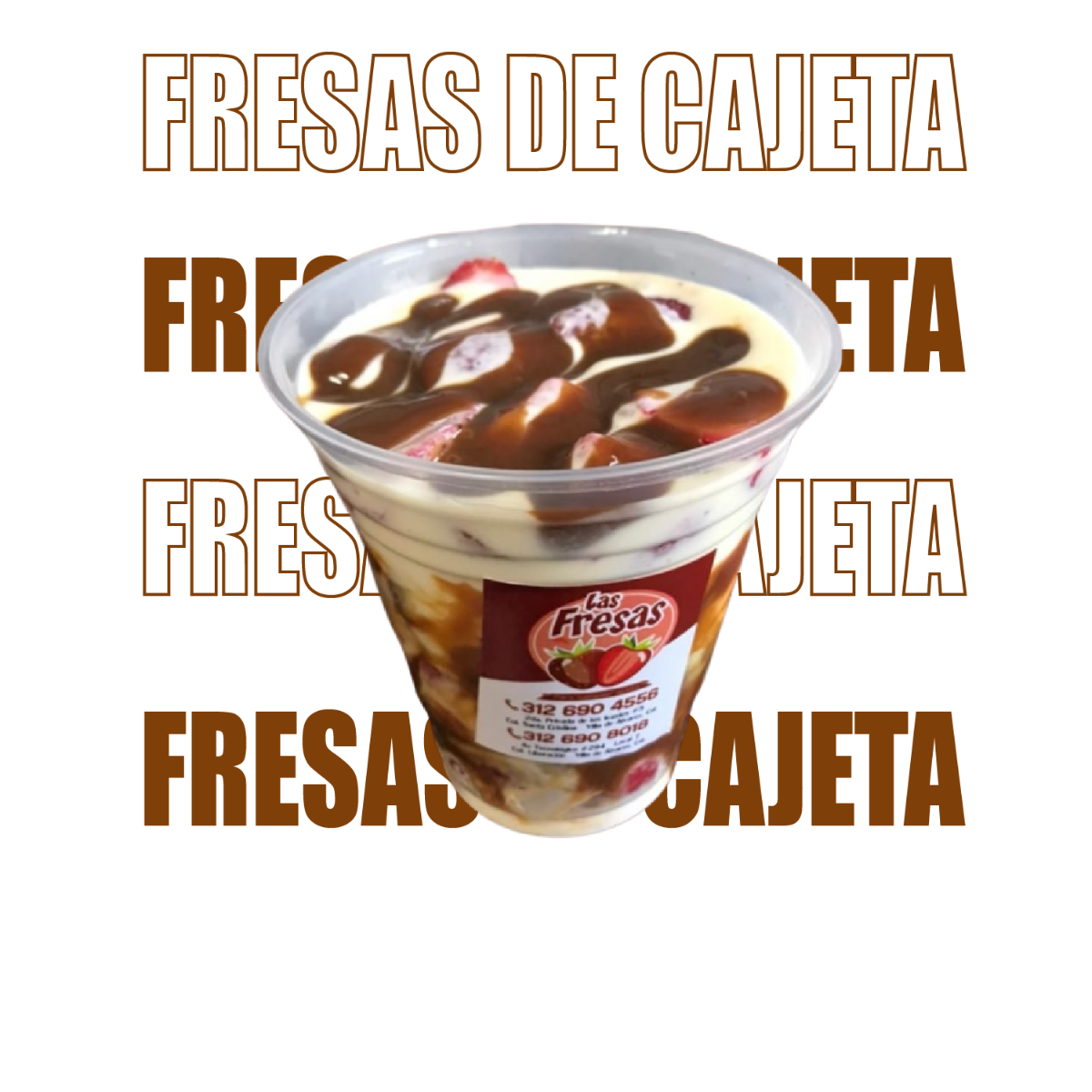 Fresas Medianas con Crema y Cajeta