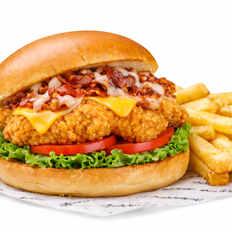 Chicken Tender Burger + Papas Grandes