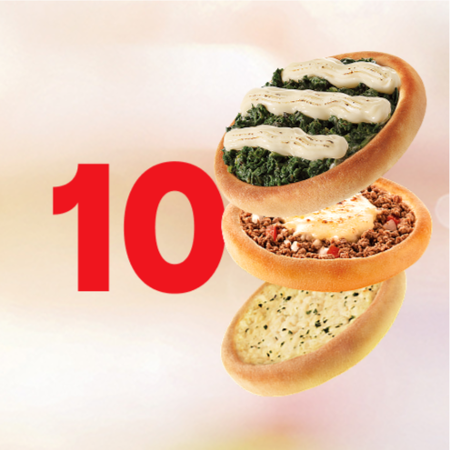 10 Esfihas Especialmente deliciosas. Uma oferta imperdível para você se deliciar. Vem pro Habib's e aproveite!