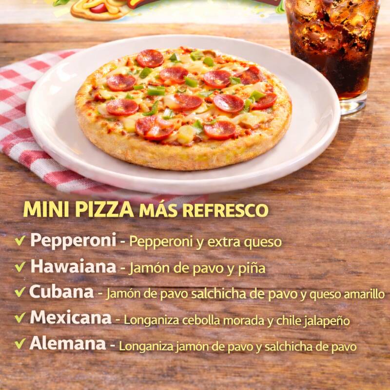 MINI PIZZA MEXICANA MAS REFRESCO