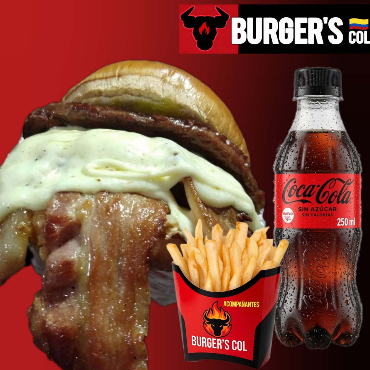 COMBO BURGER PATRONADA + PAPAS + GASEOSA 💥