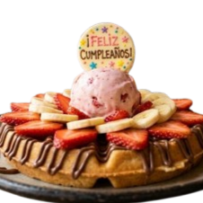 Waffle de Cumpleaños con Helado COLOMBINA