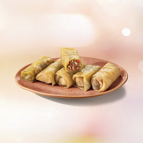 Feito com folha de repolho, recheado de carne moída, arroz e temperos. esse prato te leva direto para as arábias! acompanha 1 minipão sírio. (192 g).