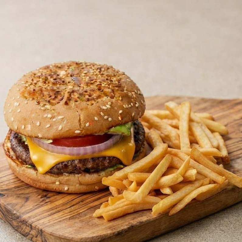 Hamburguesa Clasica con Papas